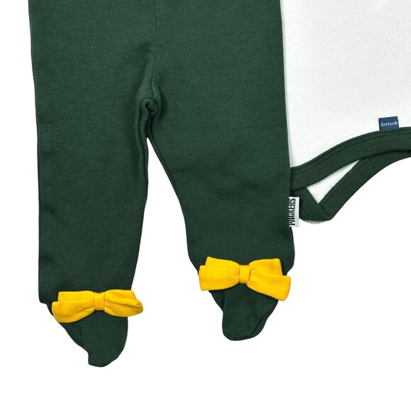 NFL Green Bay Packers Baby Girl Onesie Pants Hat Set 0-3 Months - Picture 6 of 10
